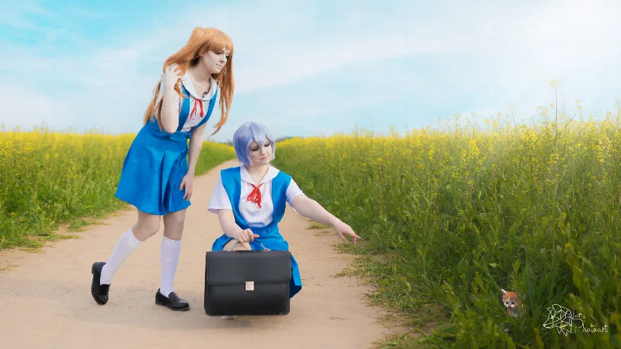 Rei & Asuka (Neon Genesis Evangelion)